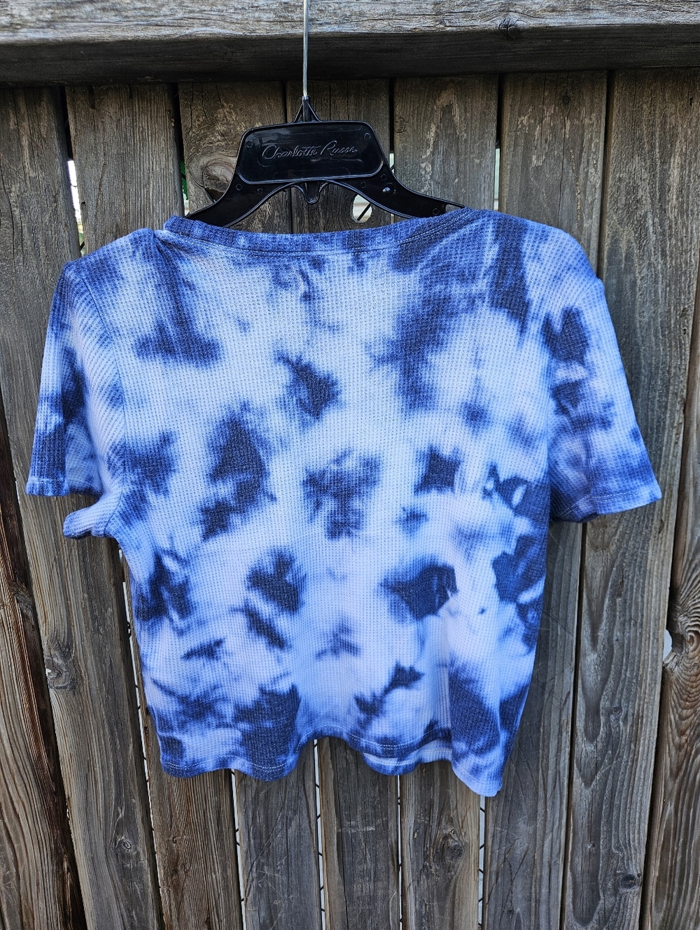 Hollister Blue Tie-Dye Waffle Short Sleeve Tee Size L - Picture 14 of 16